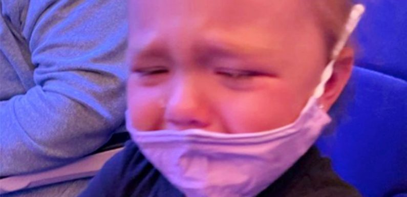 Mum says she was ‘told to glue face mask to on crying toddler’ during flight