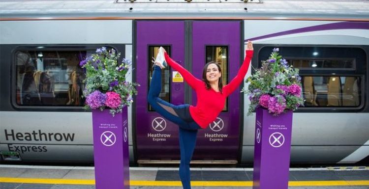 Heathrow Express hosts first ever live yoga class held on moving train