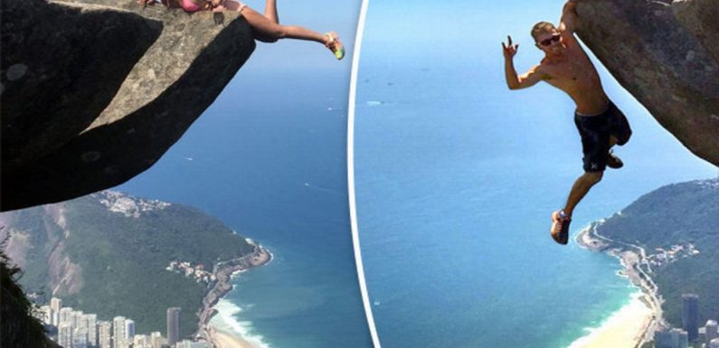 These tourists are not as brave as they look – can you see why?