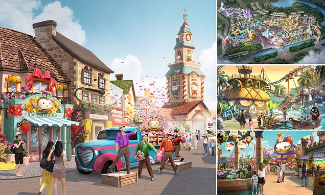 Pictured: The new Hello Kitty theme park and hotel set to open in 2024