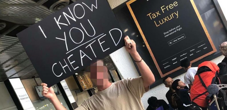Brutal airport signs that shamed people including ‘I know you cheated’ banner