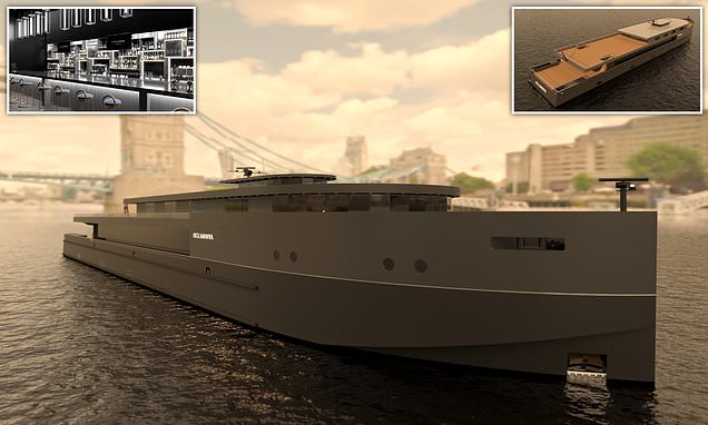 Pictured: The £25m superyacht setting sail on London's Thames in 2022