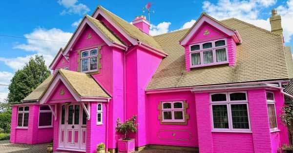 You can book an entirely pink house for UK hen dos complete with glitter walls