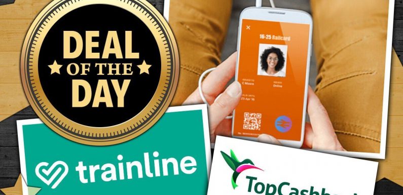 DEAL OF THE DAY: Save 31.5% off Trainline rail cards with cash back