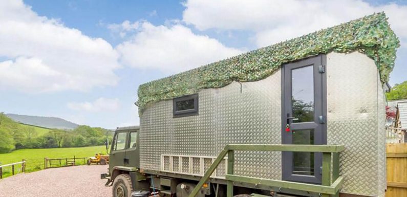 Stay in converted army truck with wood-fired hot tub from £25pp per night