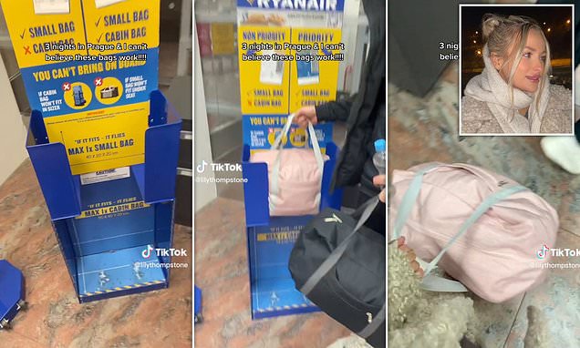 TikToker shows how THIS £9.99 bag is the PERFECT size for Ryanair