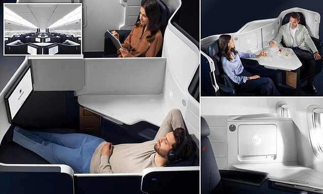 Pictured: Air France's brand-new Boeing 777 business class suite
