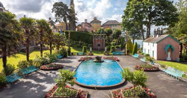 UK staycation town looks just like sunny Italy with palm trees, pools and cafes