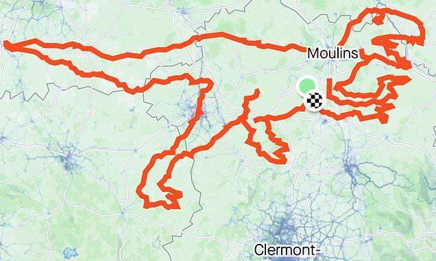 Cyclists ride for six days to create record-breaking GPS dinosaur