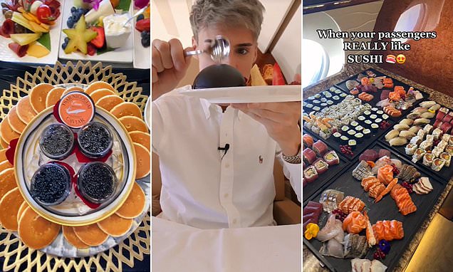 The one per cent share what meals are like on private jets