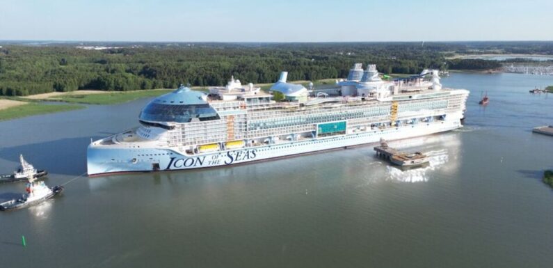 World’s biggest ever cruise ship sets off on first sea trials