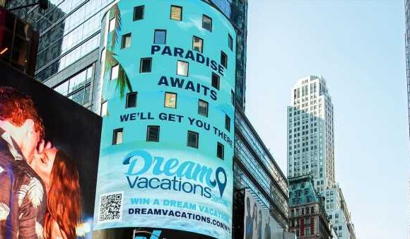 Dream Vacations goes big with an ad in New York's Times Square