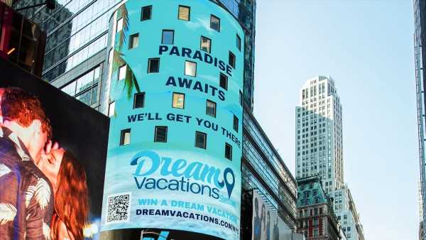 Dream Vacations goes big with an ad in New York's Times Square