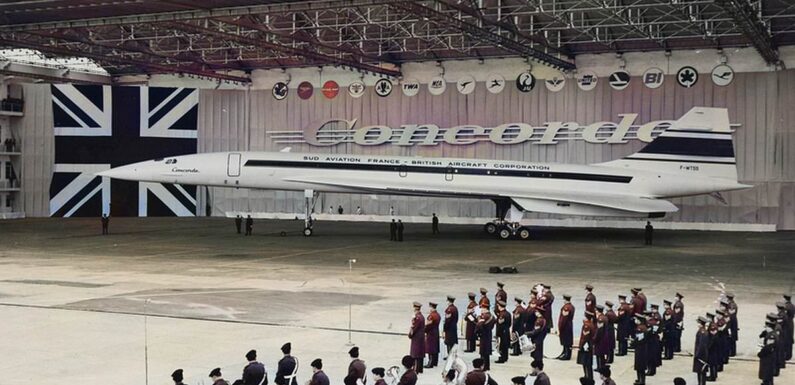 Colourised photos released of Concorde being unveiled to the public