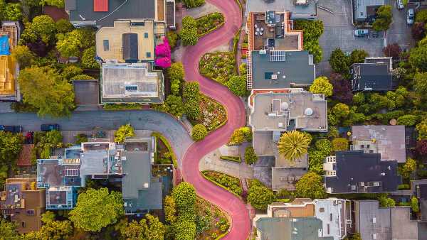 Briton's award-winning drone image of San Francisco's Lombard Street