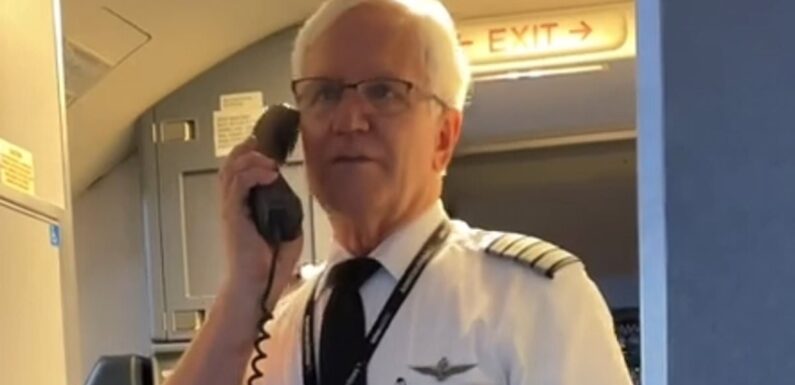 Pilot's emotional retirement speech brings plane passengers to TEARS